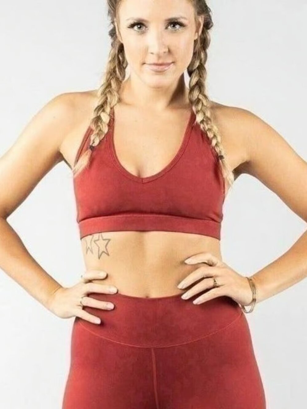 Buffbunny Collection Womens Burgundy Racerback Stretch Sports Bra Size XXS